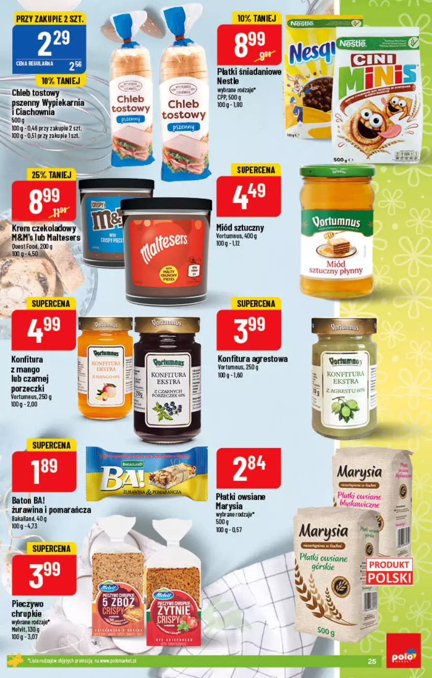 Gazetka promocyjna PoloMarket - Gazetka pomocyjna - ważna 30.03 do 05.04.2022 - strona 25 - produkty: Ba!, Bakalland, Baton, Chleb, Chleb tostowy, Danio, Gres, Konfitura, Mango, Miód, Płatki owsiane, Por, Ser