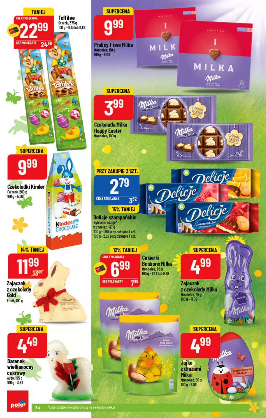 Gazetka promocyjna PoloMarket - Gazetka pomocyjna - ważna 30.03 do 05.04.2022 - strona 34 - produkty: Czekolada, Kinder, Milka, Toffifee