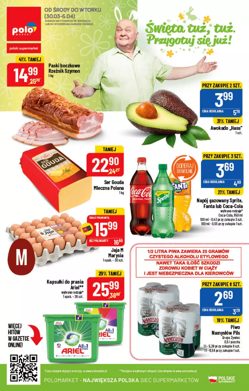 Gazetka promocyjna PoloMarket - Gazetka pomocyjna - ważna 30.03 do 05.04.2022 - strona 66 - produkty: Coca-Cola, Fa, Fanta, Gouda, Gra, LANA, Namysłów, Napój, Napój gazowany, Piec, Piwa, Piwo, Sprite