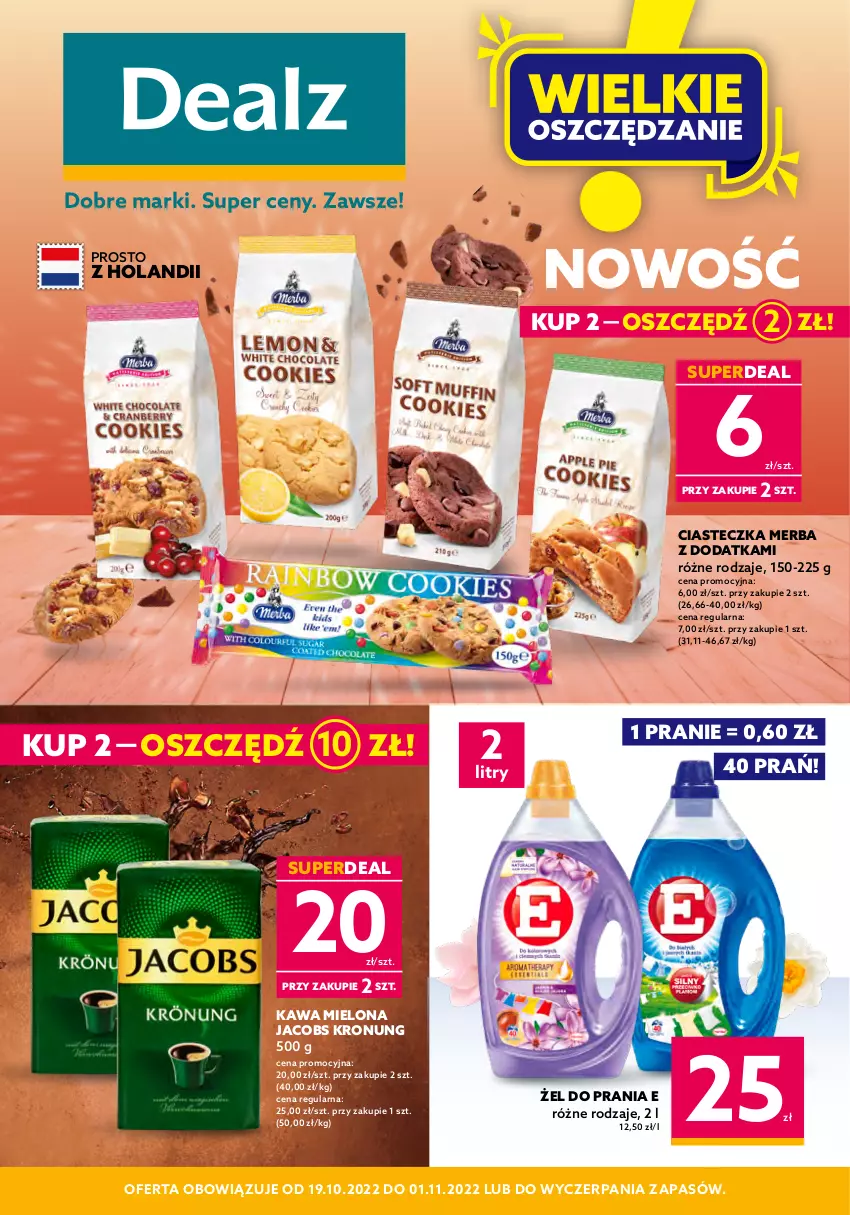 Gazetka promocyjna Dealz - NOWA GAZETKAWielkie Oszczędzanie z Dealz! - ważna 19.10 do 01.11.2022 - strona 1 - produkty: Jacobs, Kawa, Kawa mielona