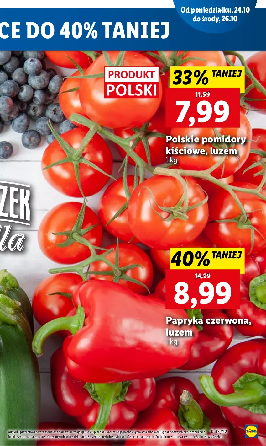 Gazetka promocyjna Lidl - GAZETKA - ważna 24.10 do 26.10.2022 - strona 25 - produkty: Papryka, Papryka czerwona, Pomidory