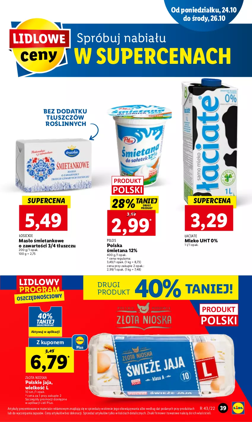 Gazetka promocyjna Lidl - GAZETKA - ważna 24.10 do 26.10.2022 - strona 43 - produkty: Jaja, Masło, Mleko, Pilos