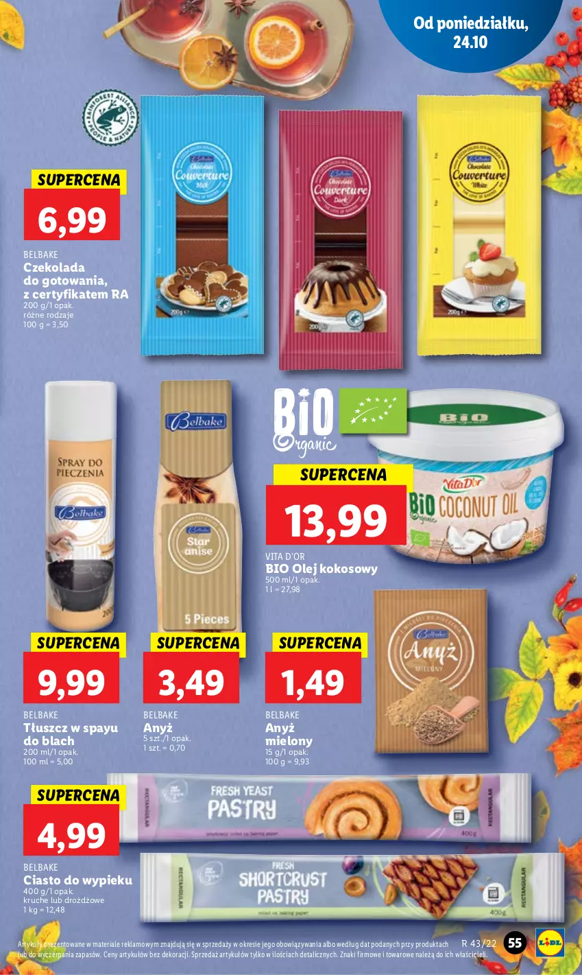 Gazetka promocyjna Lidl - GAZETKA - ważna 24.10 do 26.10.2022 - strona 59 - produkty: Czekolada, Kokos, Olej, Olej kokosowy