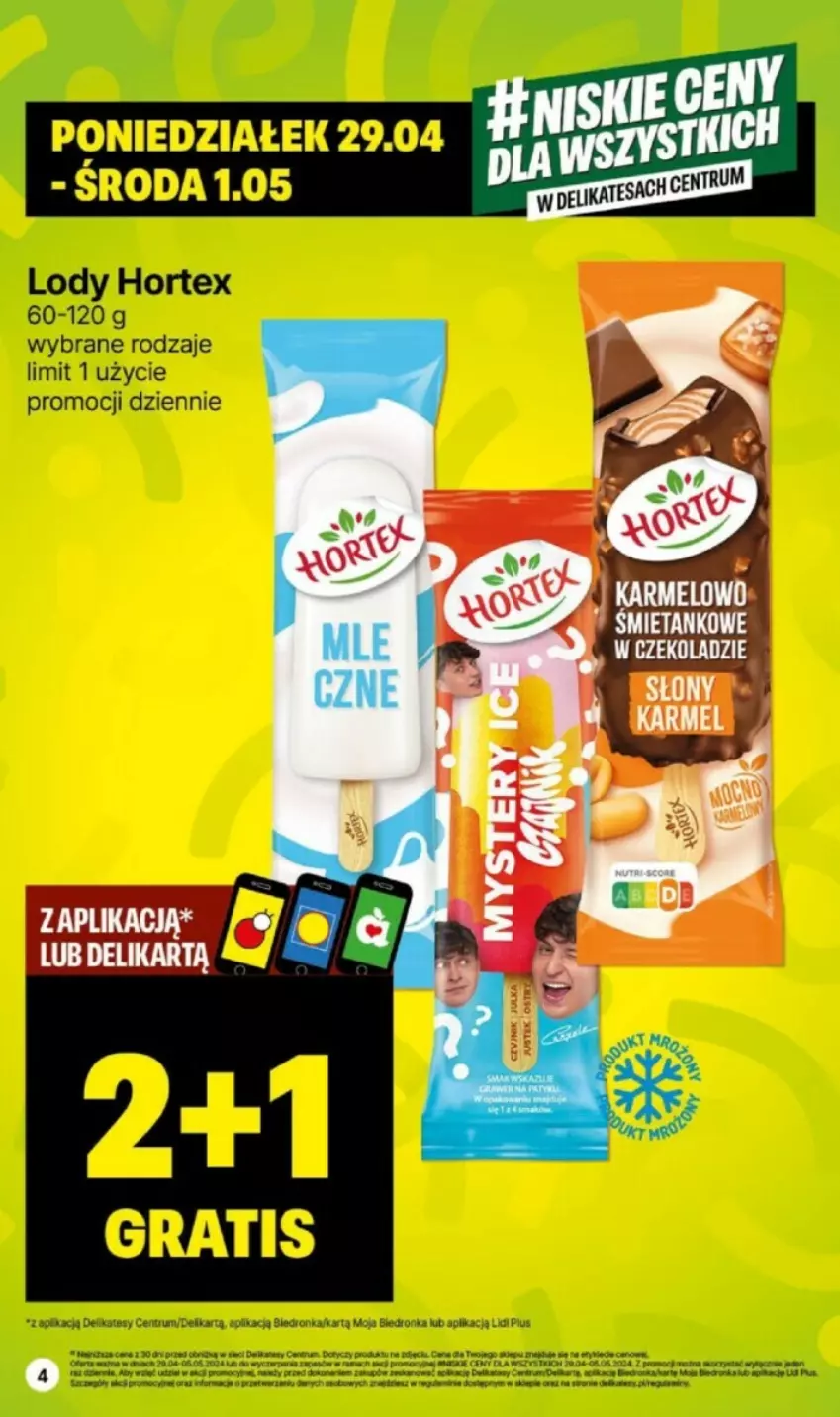 Gazetka promocyjna Delikatesy Centrum - ważna 29.04 do 05.05.2024 - strona 34 - produkty: Hortex, Lody, Rama, Rum