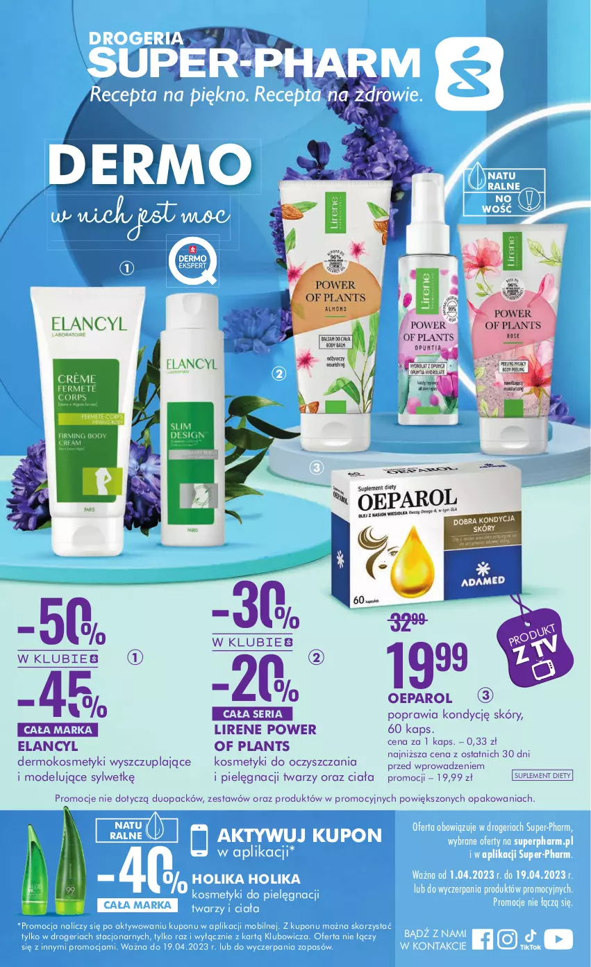 Gazetka promocyjna Drogerie Natura - Gazetka Drogerie Natura - ważna 01.04 do 30.04.2023 - strona 1 - produkty: Holika Holika, Kosmetyki do pielęgnacji, Lirene, Mobil, Ser, Suplement diety