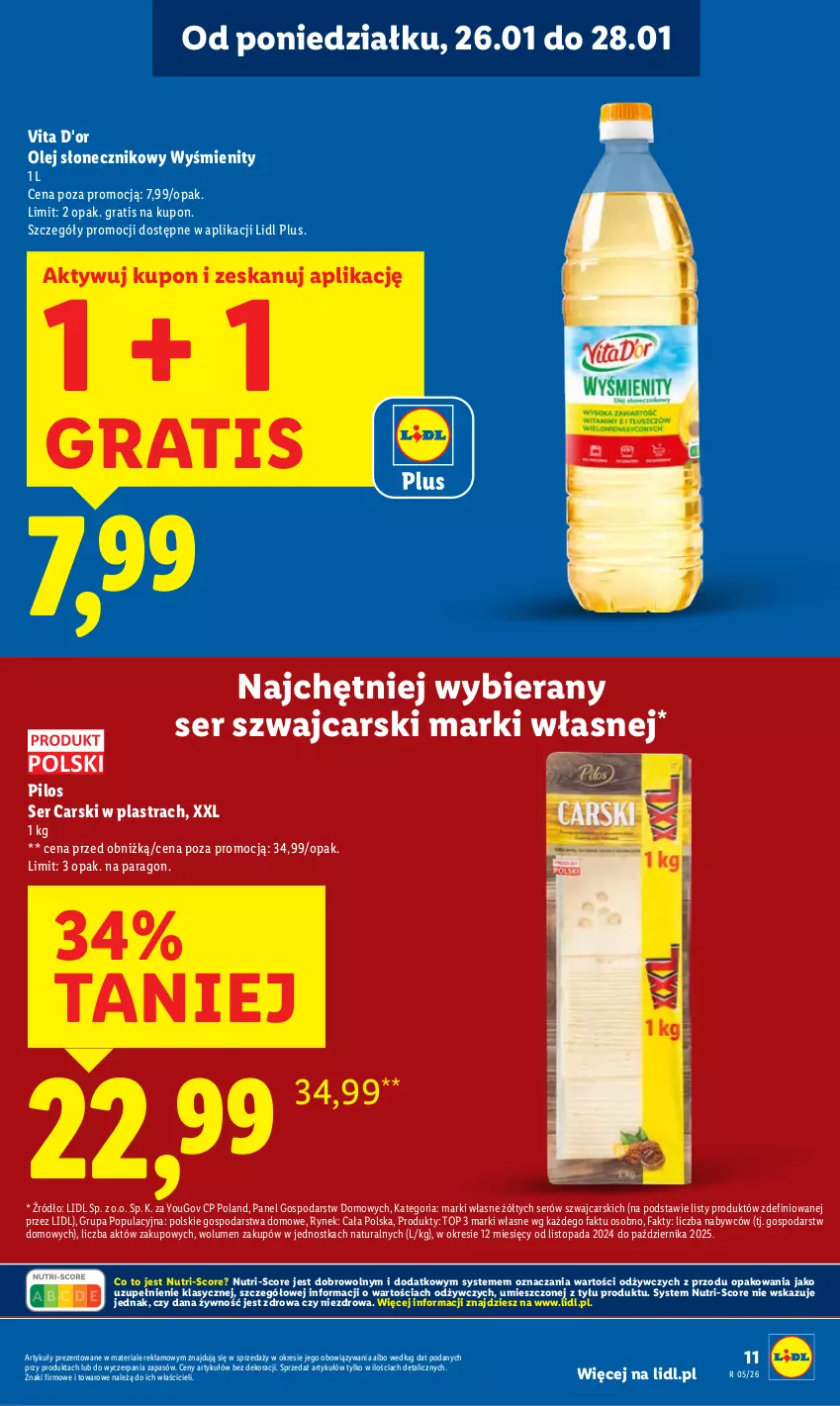 Gazetka promocyjna Lidl - GAZETKA - ważna 26.01 do 28.01.2026 - strona 11 - produkty: Cars, Fa, Gra, Olej, Olej słonecznikowy, Pilos, Ser, Top