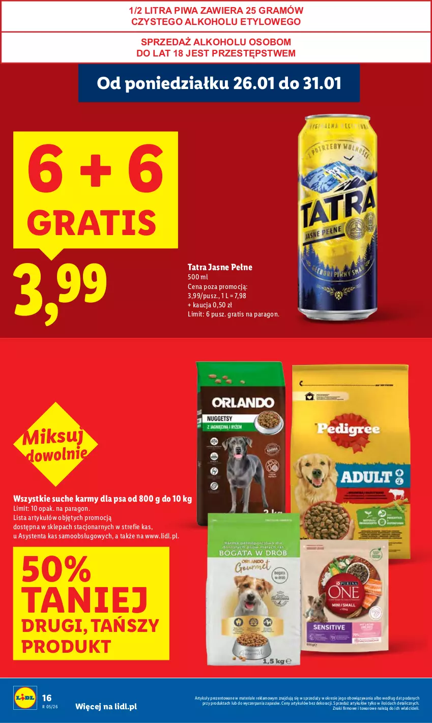 Gazetka promocyjna Lidl - GAZETKA - ważna 26.01 do 28.01.2026 - strona 16 - produkty: Gra, Piwa, Tatra
