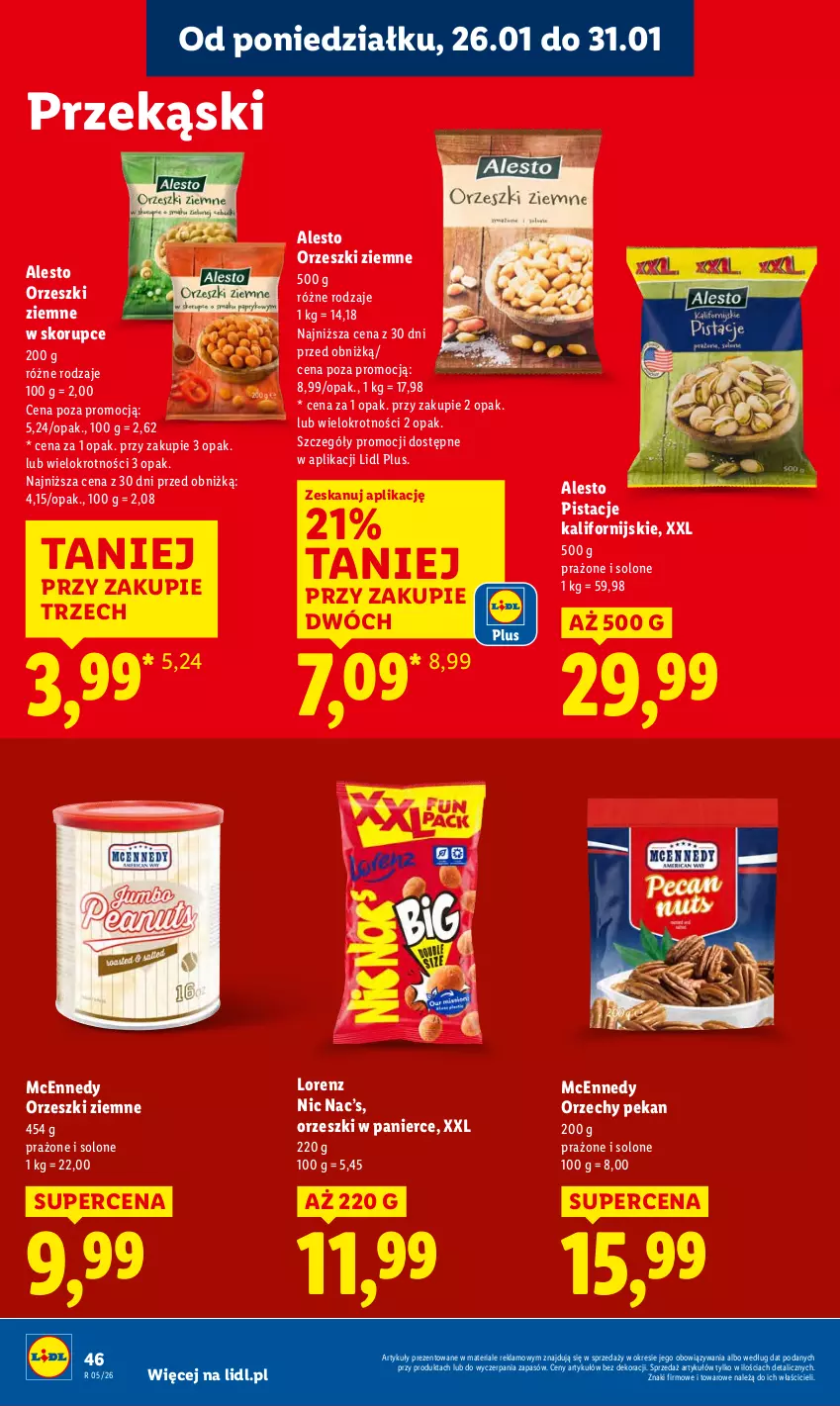 Gazetka promocyjna Lidl - GAZETKA - ważna 26.01 do 28.01.2026 - strona 46 - produkty: Lorenz, Orzeszki, Orzeszki ziemne, Pistacje