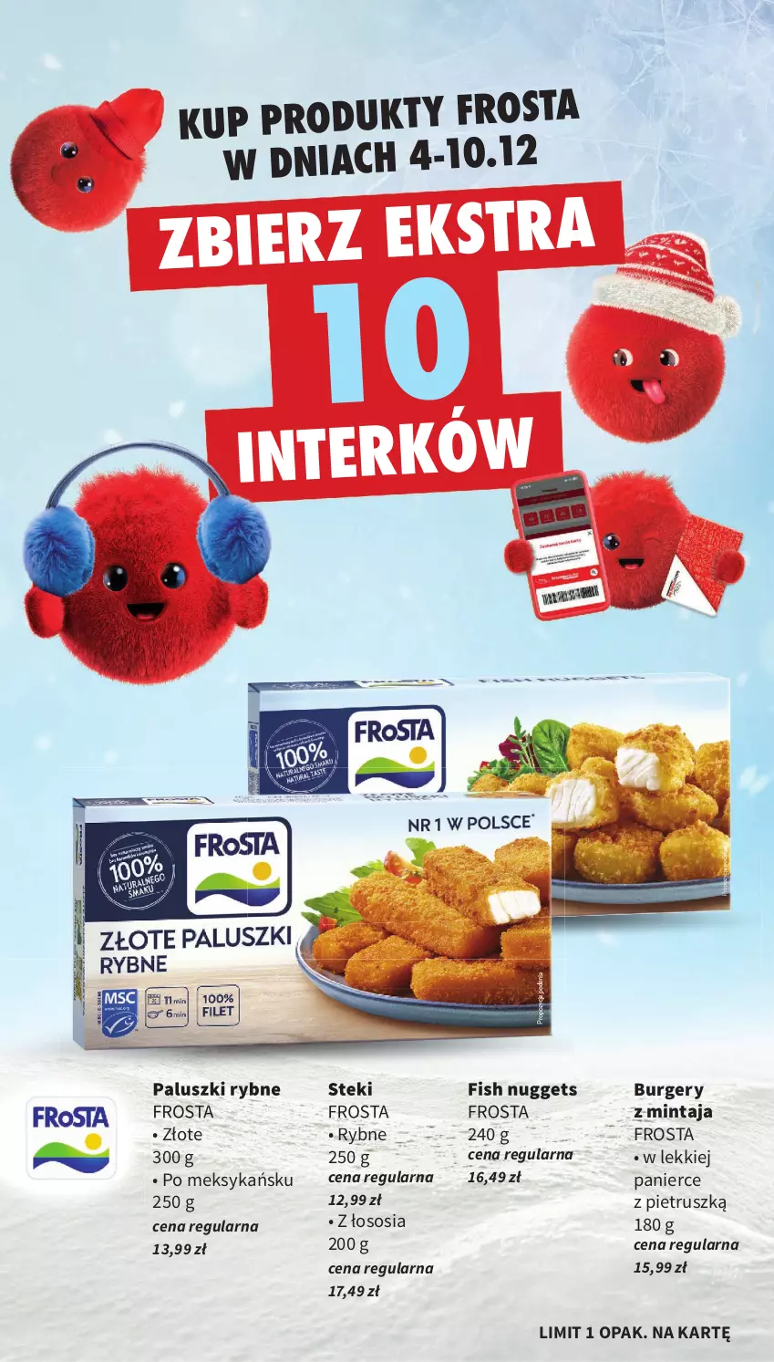 Gazetka promocyjna Intermarche - Gazeta promocyjna - ważna 04.12 do 10.12.2025 - strona 21 - produkty: Burger, Frosta, Mintaj, Paluszki rybne, Sos, Stek