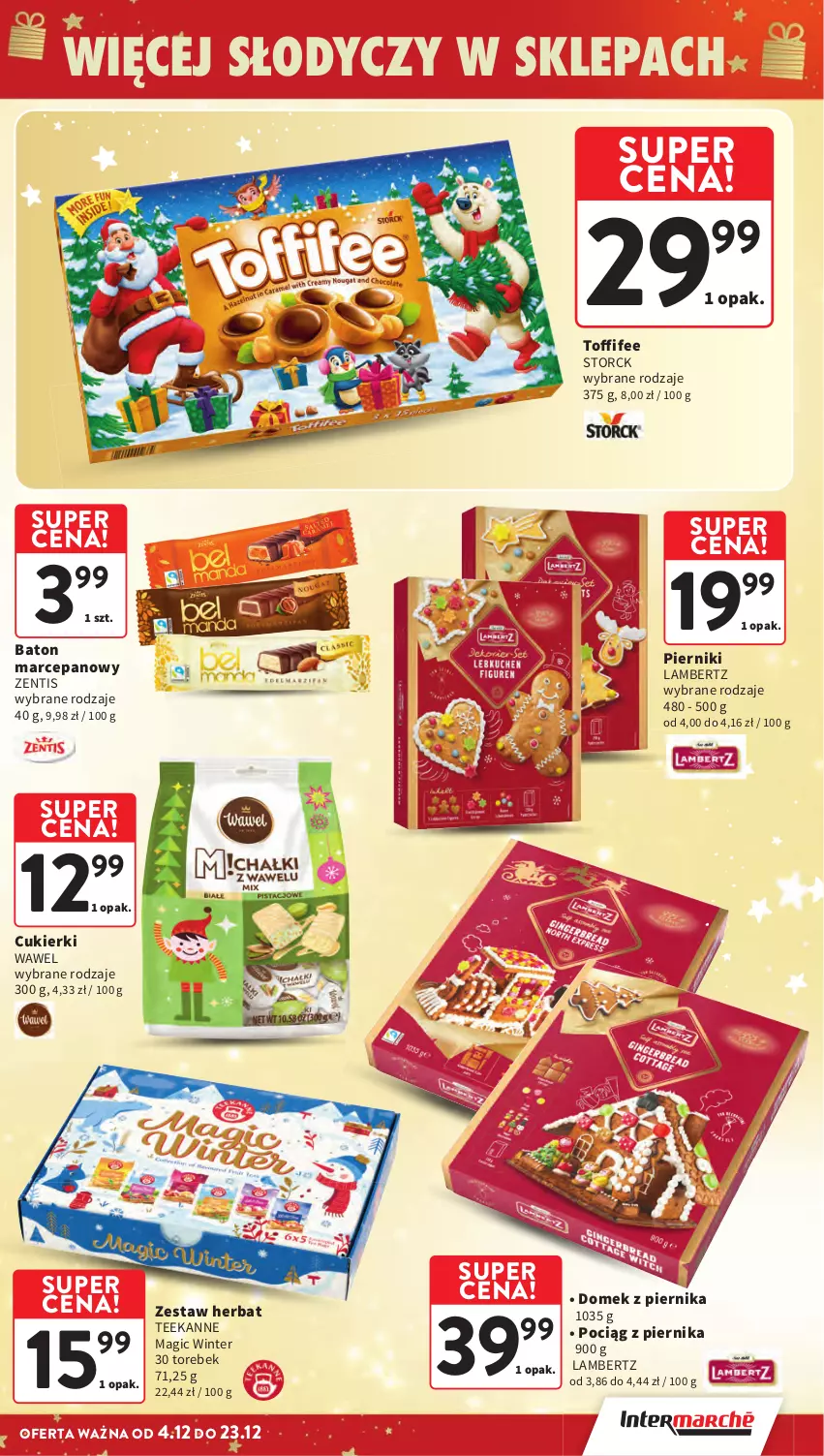 Gazetka promocyjna Intermarche - Gazeta promocyjna - ważna 04.12 do 10.12.2025 - strona 3 - produkty: Baton, Baton marcepanowy, Cukier, Cukierki, Piernik, Pociąg, Teekanne, Wawel