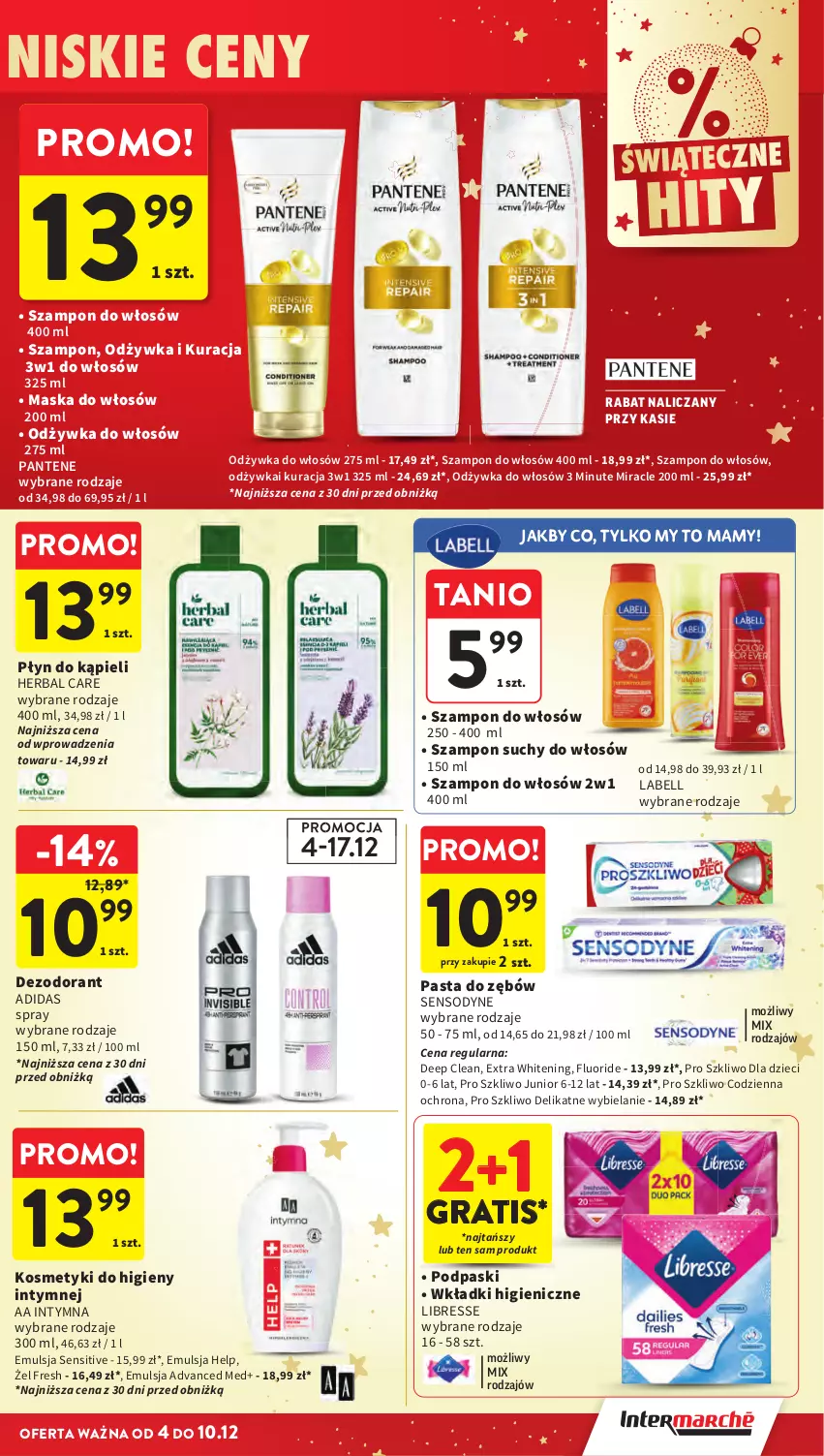 Gazetka promocyjna Intermarche - Gazeta promocyjna - ważna 04.12 do 10.12.2025 - strona 55 - produkty: Adidas, Bell, Dzieci, Emulsja, Gra, Odżywka, Pantene, Sensodyne, Szampon
