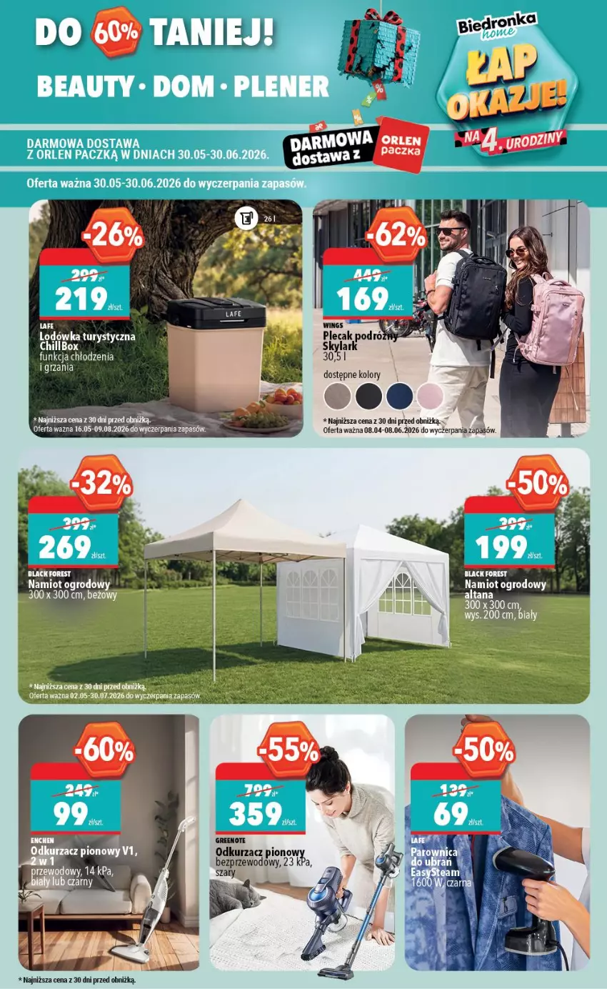 Gazetka promocyjna Biedronka - Gazetka - ważna 30.05 do 06.06.2026 - strona 10 - produkty: Lodówka, Namiot, Odkurzacz