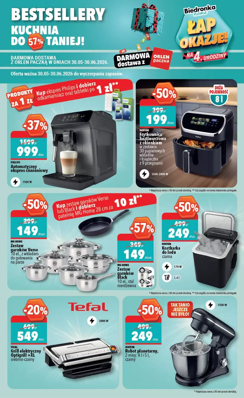 Gazetka promocyjna Biedronka - Gazetka - ważna 30.05 do 06.06.2026 - strona 5 - produkty: Fa, Grill, Lack, Papier, Philips, Robot, Robot planetarny, Tefal