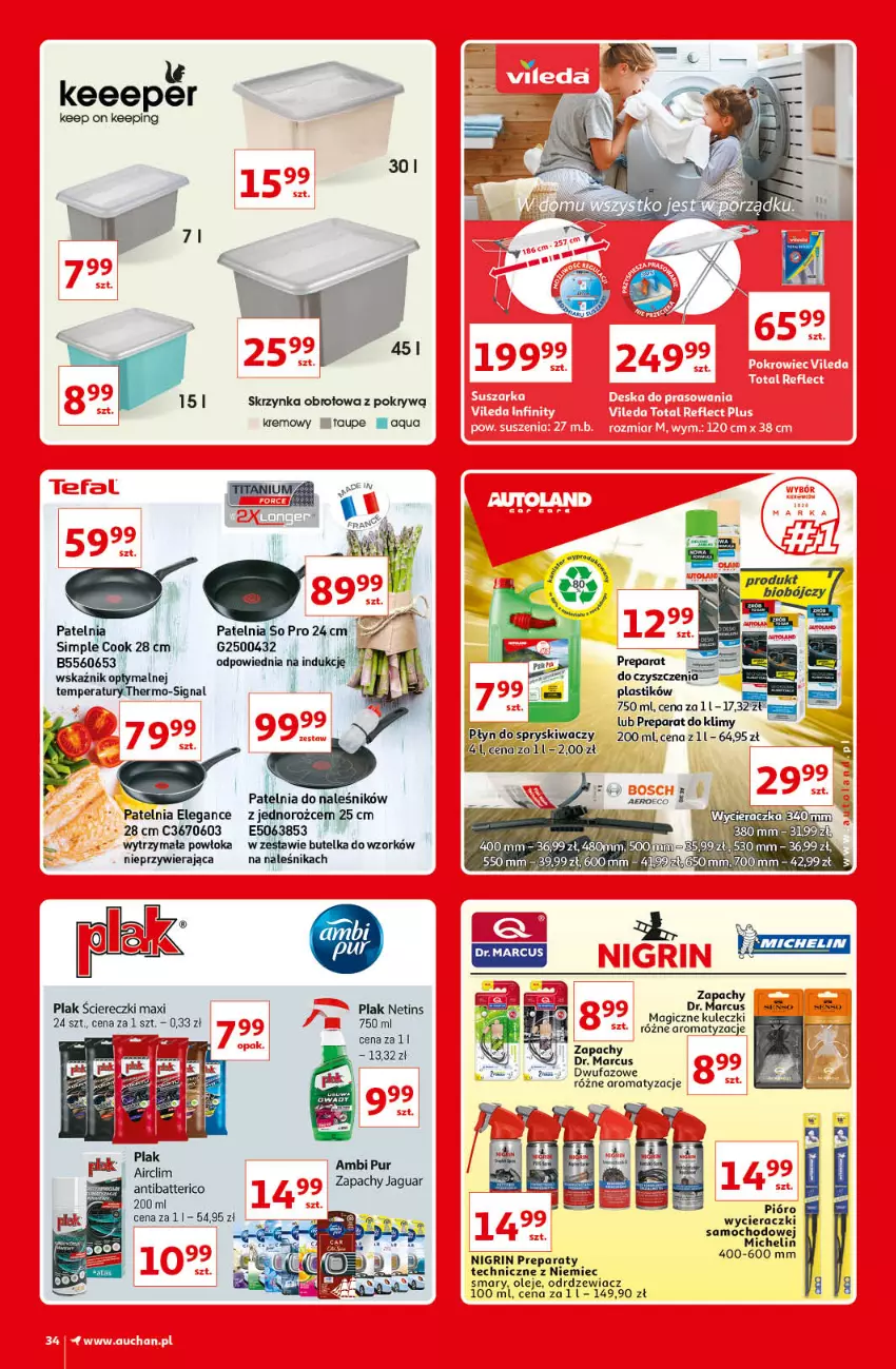 Gazetka promocyjna Auchan - Kultowe marki Hipermarkety - ważna 08.04 do 14.04.2021 - strona 34 - produkty: Fa, Michelin, Olej, Patelnia, Płyn do spryskiwaczy