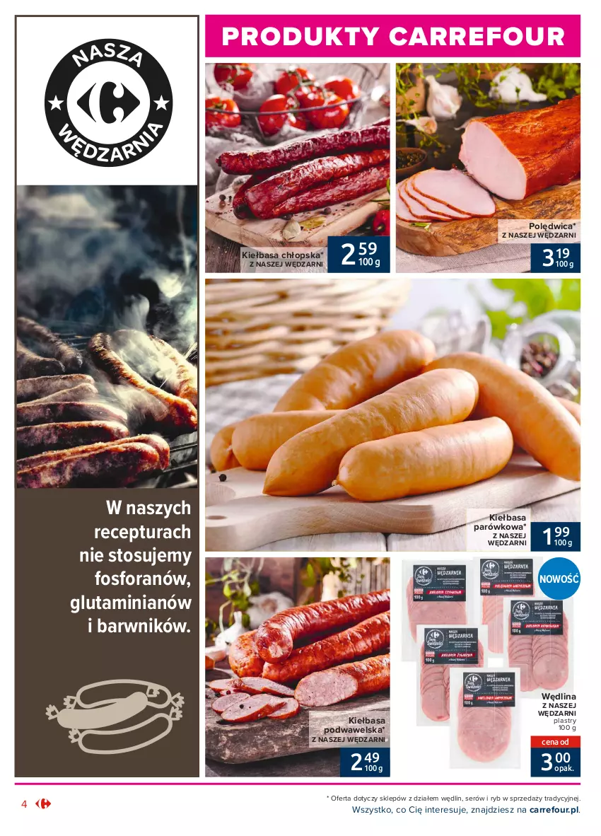 Gazetka promocyjna Carrefour - Gazetka Produkt Carrefour - ważna 05.07 do 17.07.2021 - strona 4 - produkty: Kiełbasa, Kiełbasa podwawelska, Polędwica, Ser, Wawel, Wędlina