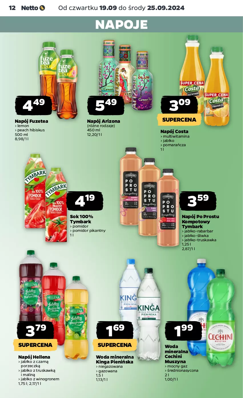 Gazetka promocyjna Netto - Netto Gazetka Food 38/24B - ważna 19.09 do 25.09.2024 - strona 12 - produkty: Hellena, Hibiskus, Mus, Napój, Napoje, Por, Sok, Szyna, Tymbark, Wino, Woda, Woda mineralna