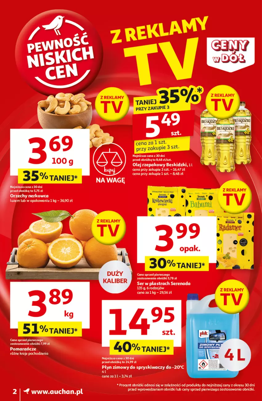 Gazetka promocyjna Auchan - CENY W DÓŁ Moje - ważna 23.01 do 29.01.2025 - strona 2 - produkty: Beskidzki, Fa, Olej, Olej rzepakowy, Płyn zimowy, Pomarańcze, Ser