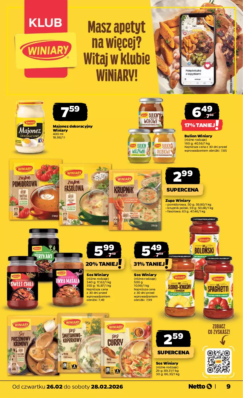 Gazetka promocyjna Netto - Od Czwartku - ważna 26.02 do 28.02.2026 - strona 9 - produkty: Bulion, Fa, Krupnik, Lion, Majonez, Sos, Winiary, Zupa