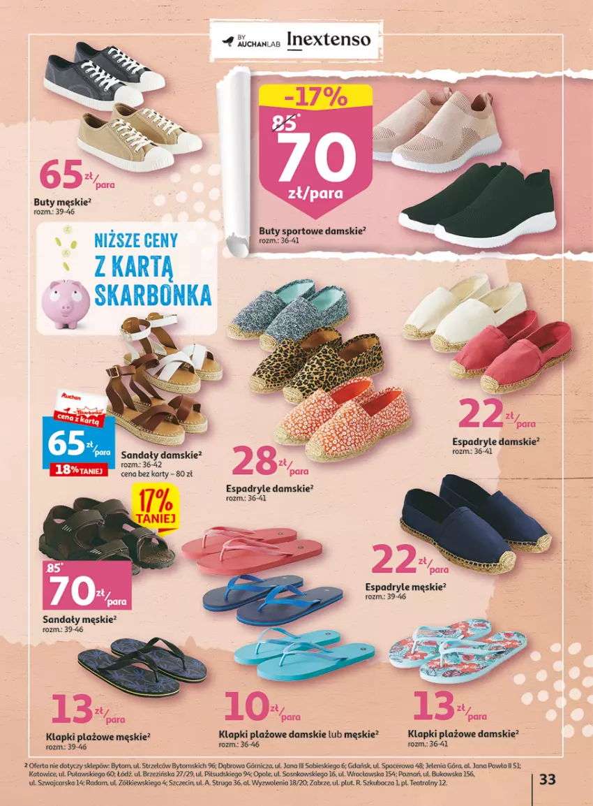 Gazetka promocyjna Auchan - Gazetka Wielkie majowe odkrycia cenowe część #3 Hipermarket Auchan - ważna 11.05 do 17.05.2023 - strona 33 - produkty: Acer, Buty, Cars, Klapki, Por, Sandał, Sos, Sport