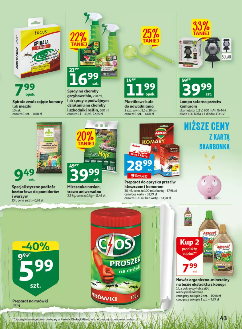 Gazetka promocyjna Auchan - Gazetka Wielkie majowe odkrycia cenowe część #3 Hipermarket Auchan - ważna 11.05 do 17.05.2023 - strona 43 - produkty: Akumulator, Lampa, Nawóz