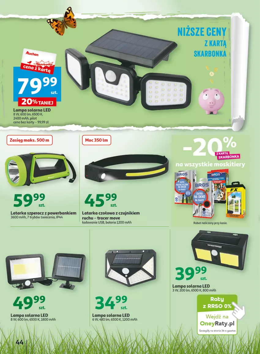 Gazetka promocyjna Auchan - Gazetka Wielkie majowe odkrycia cenowe część #3 Hipermarket Auchan - ważna 11.05 do 17.05.2023 - strona 44 - produkty: Acer, Bateria, Lampa, Latarka, Latarka czołowa, Powerbank, Tarka