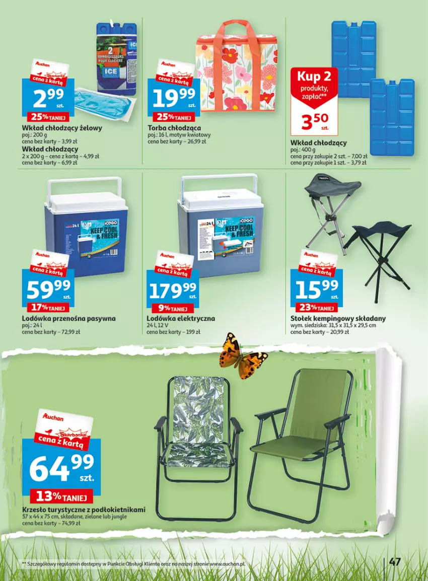 Gazetka promocyjna Auchan - Gazetka Wielkie majowe odkrycia cenowe część #3 Hipermarket Auchan - ważna 11.05 do 17.05.2023 - strona 47 - produkty: Krzesło, Lodówka, Stołek, Torba
