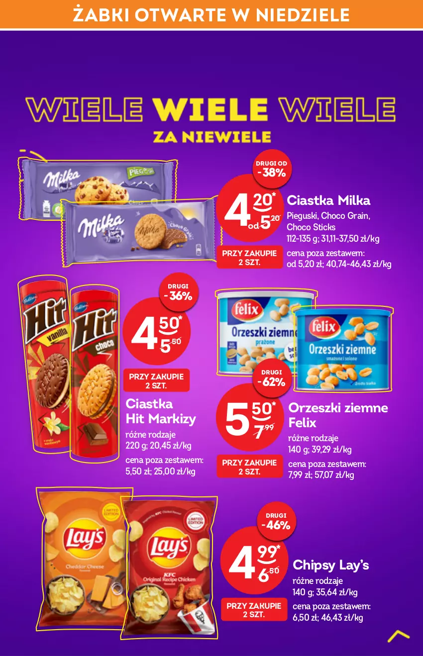 Gazetka promocyjna Żabka - ważna 02.02 do 08.02.2022 - strona 11 - produkty: Chipsy, Ciastka, Felix, Gra, Lay’s, Milka, Orzeszki, Orzeszki ziemne