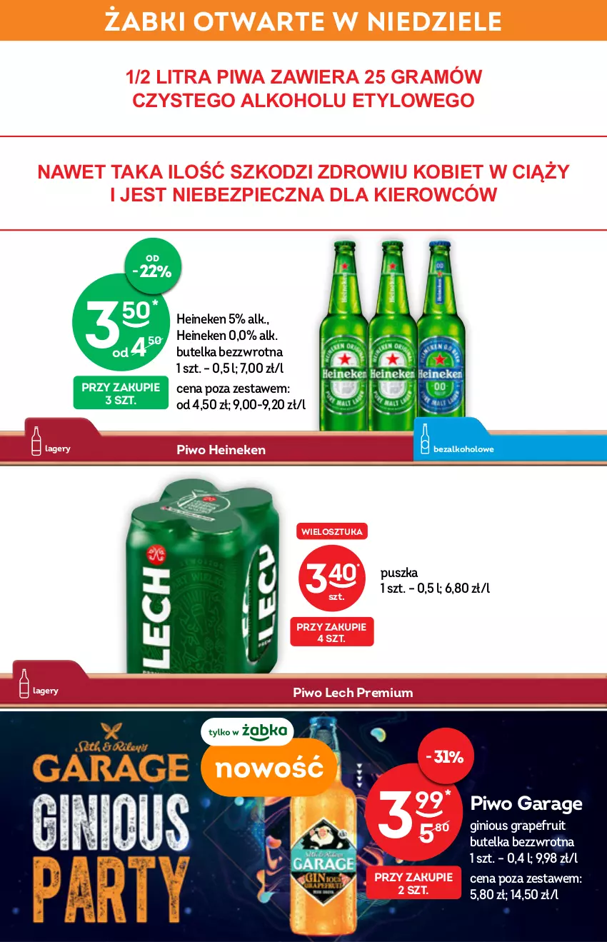 Gazetka promocyjna Żabka - ważna 02.02 do 08.02.2022 - strona 16 - produkty: Gin, Gra, Heineken, Lech Premium, Piec, Piwa, Piwo