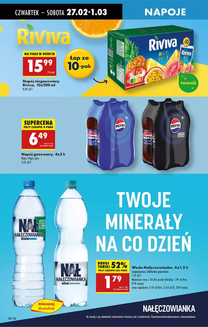 Gazetka promocyjna Biedronka - Od Czwartku - ważna 27.02 do 05.03.2025 - strona 54 - produkty: Fa, Nałęczowianka, Napój, Napój gazowany, Napój niegazowany, Pepsi, Woda