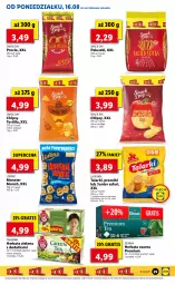 Gazetka promocyjna Lidl - GAZETKA - Gazetka - ważna od 18.08 do 18.08.2021 - strona 29 - produkty: Torebka, Lajkonik, Por, Gra, Chipsy, Tortilla, Dilmah, Herbata czarna, Precle, Teekanne, Lorenz, Monster Munch, Precelki, Herbata, Fa