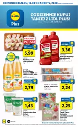 Gazetka promocyjna Lidl - GAZETKA - Gazetka - ważna od 18.08 do 18.08.2021 - strona 42 - produkty: Kurczak, Ketchup, Jogurt naturalny, Ciasto francuskie, Sok, Gra, Danone, Rama, Jogurt, Activia, Sok jabłkowy, Pudliszki