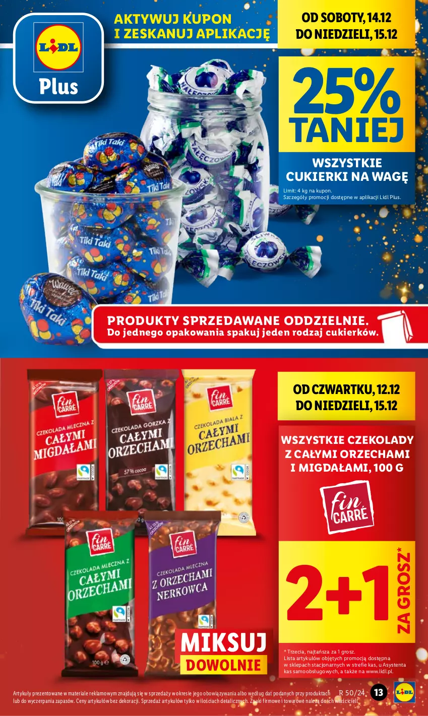 Gazetka promocyjna Lidl - GAZETKA - ważna 12.12 do 15.12.2024 - strona 13 - produkty: Cukier, Cukierki