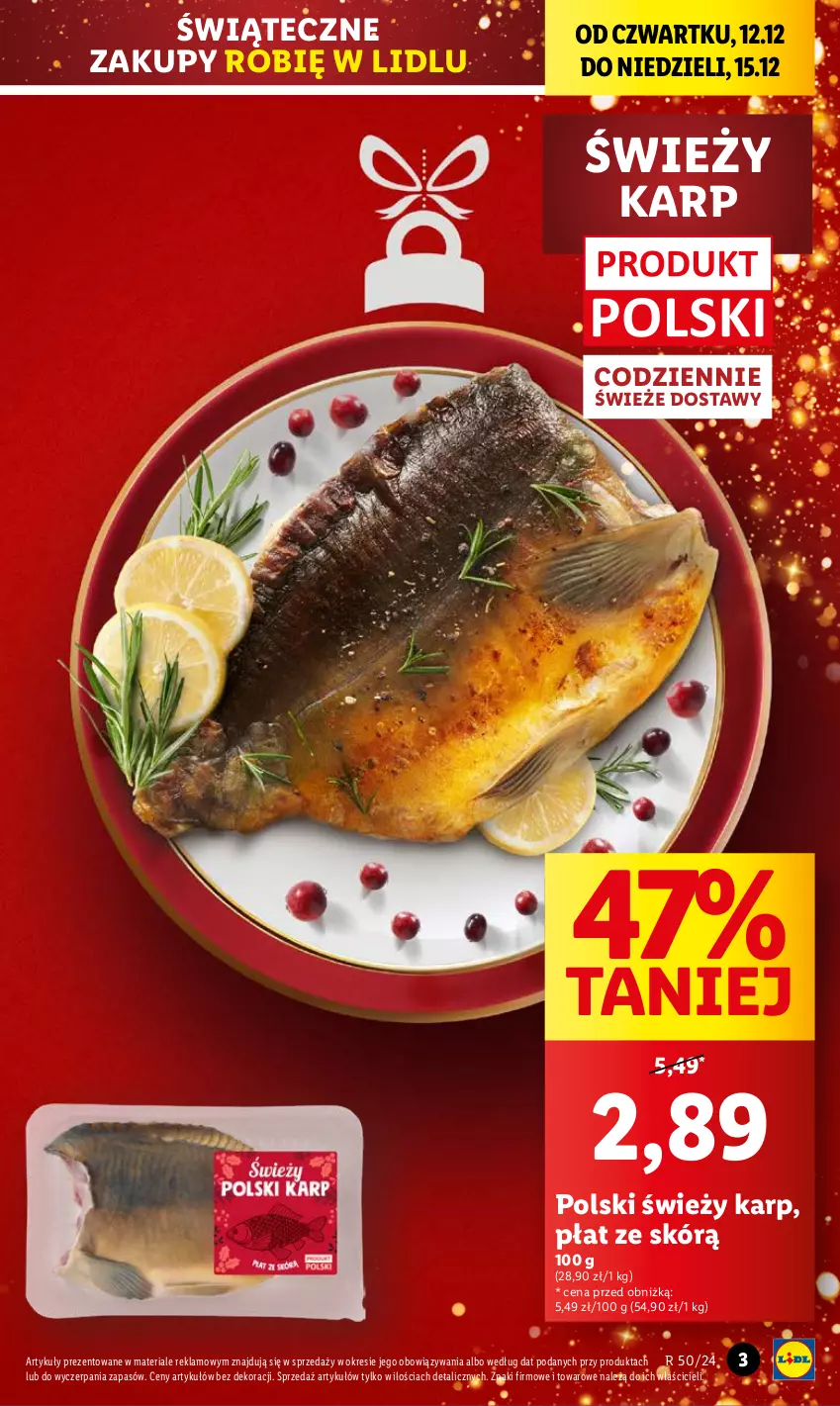 Gazetka promocyjna Lidl - GAZETKA - ważna 12.12 do 15.12.2024 - strona 3 - produkty: Karp