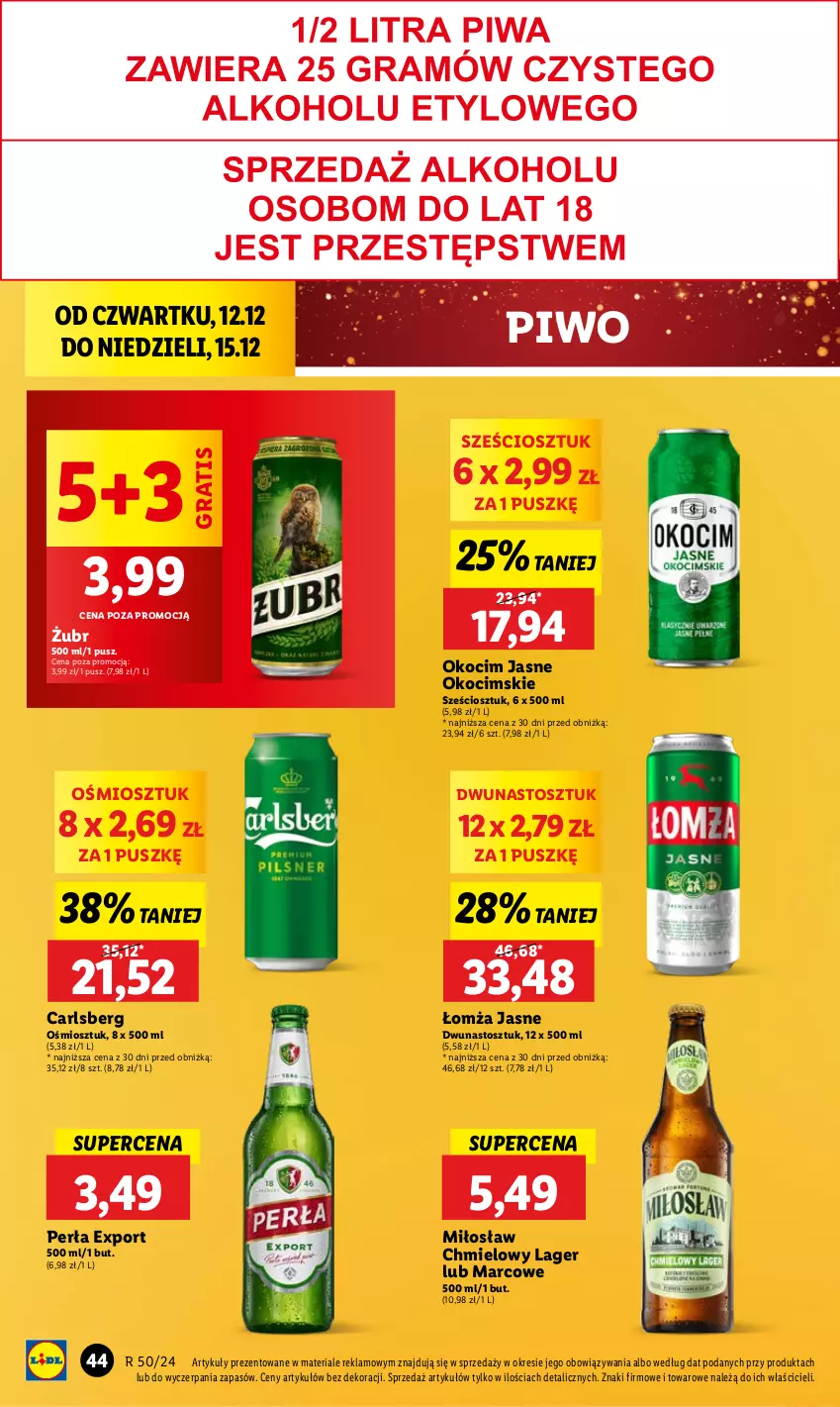 Gazetka promocyjna Lidl - GAZETKA - ważna 12.12 do 15.12.2024 - strona 46 - produkty: Carlsberg, Gra, Koc, Okocim, Perła, Piwo, Por