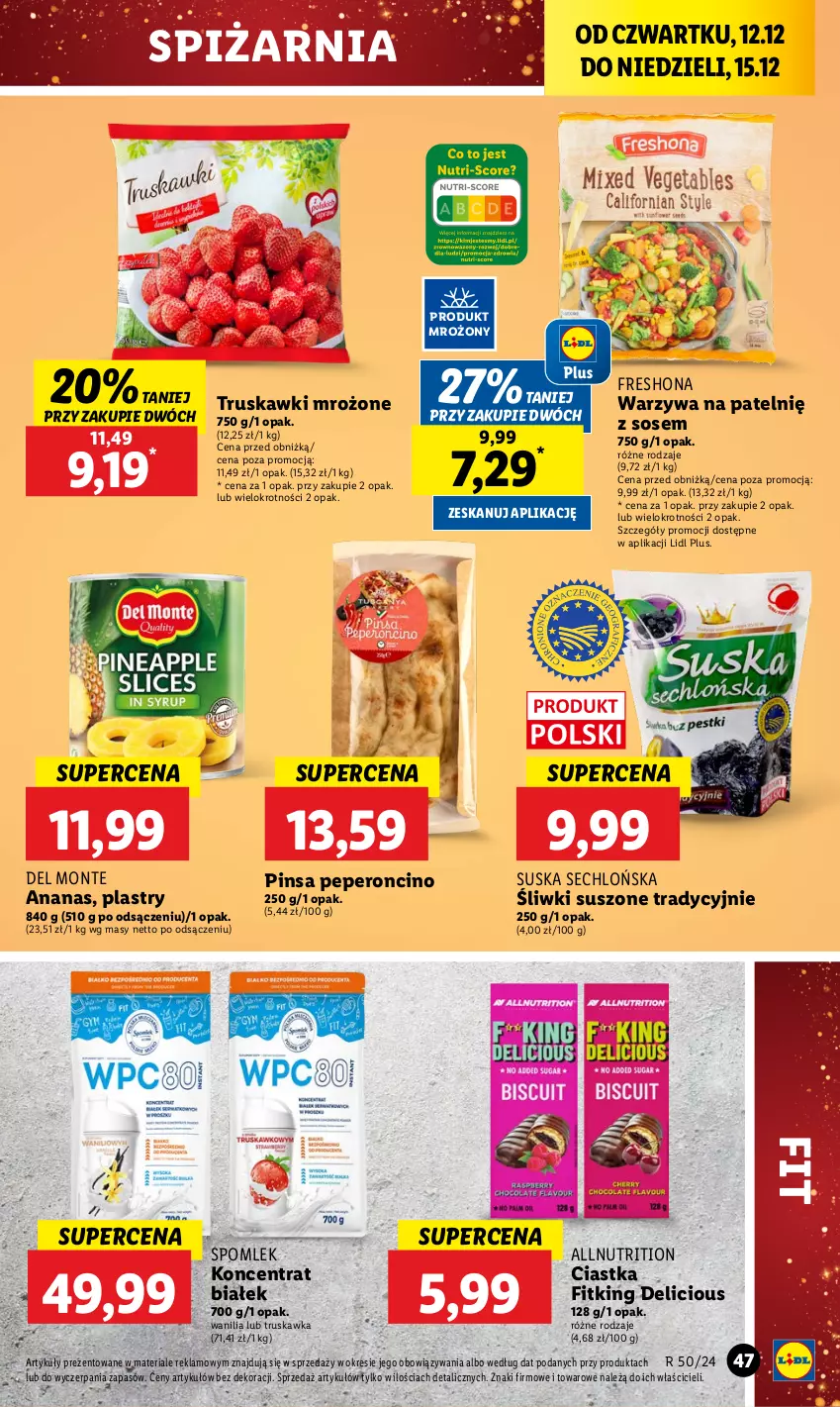 Gazetka promocyjna Lidl - GAZETKA - ważna 12.12 do 15.12.2024 - strona 49 - produkty: Ananas, Ciastka, Monte, Sos, Truskawki, Warzywa