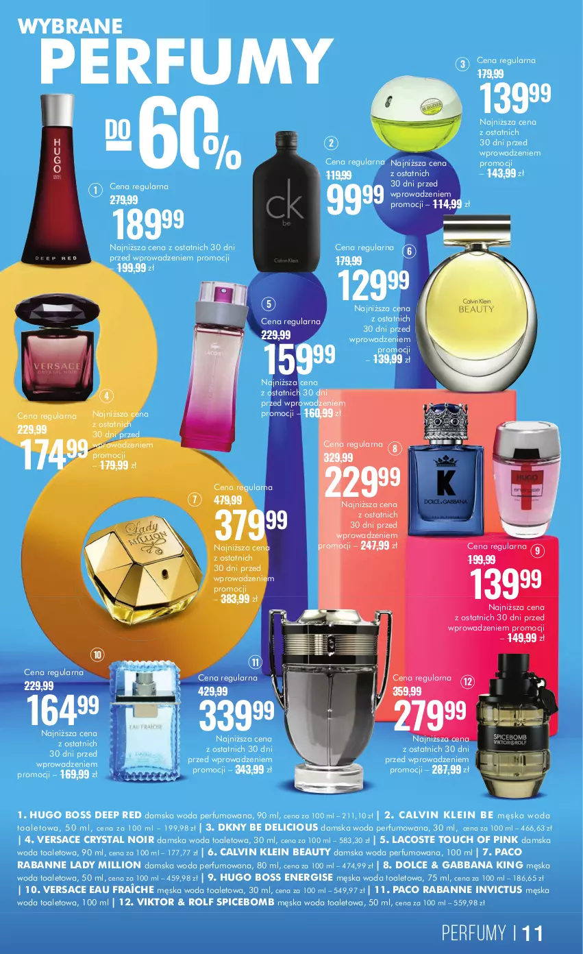 Gazetka promocyjna Super Pharm - ważna 12.09 do 25.09.2024 - strona 11 - produkty: Calvin Klein, DKNY, Hugo Boss, Lacoste, Lion, Paco Rabanne, Perfum, Versace, Woda, Woda perfumowana, Woda toaletowa