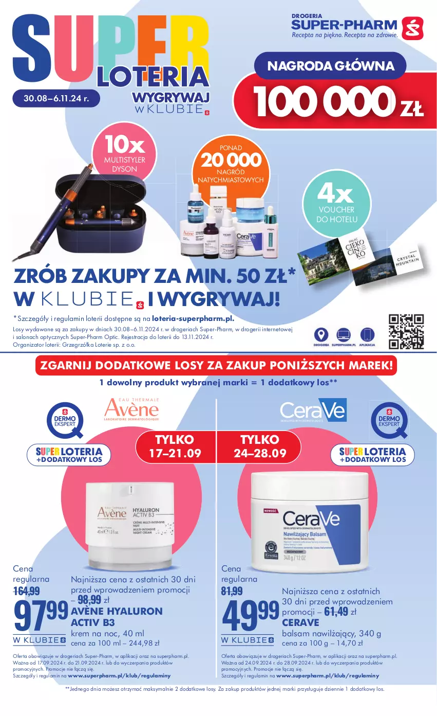 Gazetka promocyjna Super Pharm - ważna 12.09 do 25.09.2024 - strona 19 - produkty: Avène, CeraVe, Gry, Krem na noc