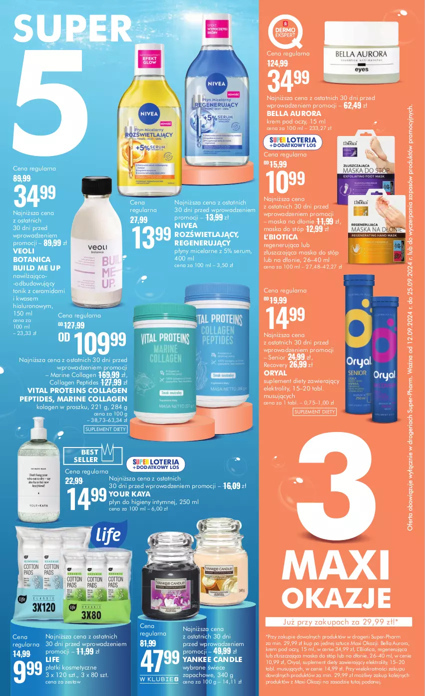 Gazetka promocyjna Super Pharm - ważna 12.09 do 25.09.2024 - strona 2 - produkty: Bell, Bella, Kolagen, Krem pod oczy, Maska, Maska do stóp, Mus, Nivea, Olej, Płatki kosmetyczne, Płyn do higieny intymnej, Rum, Ser, Serum, Suplement diety, Tonik, Veoli Botanica