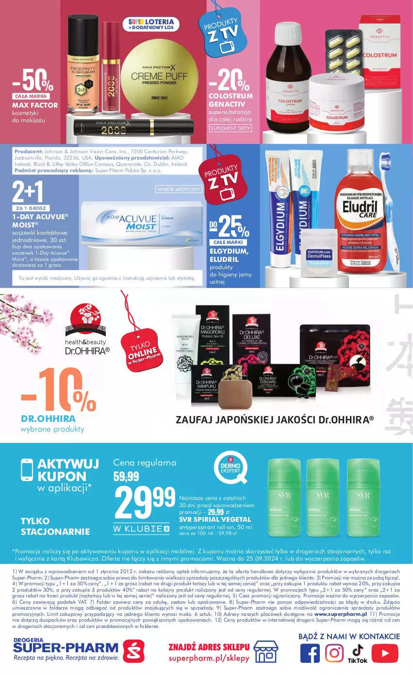 Gazetka promocyjna Super Pharm - ważna 12.09 do 25.09.2024 - strona 20 - produkty: Antyperspirant, Dres, Elgydium, Fa, Gra, LG, Makijaż, Max Factor, Mobil, Olej, Rum, Soczewki kontaktowe, Suplement diety, SVR, Vegeta