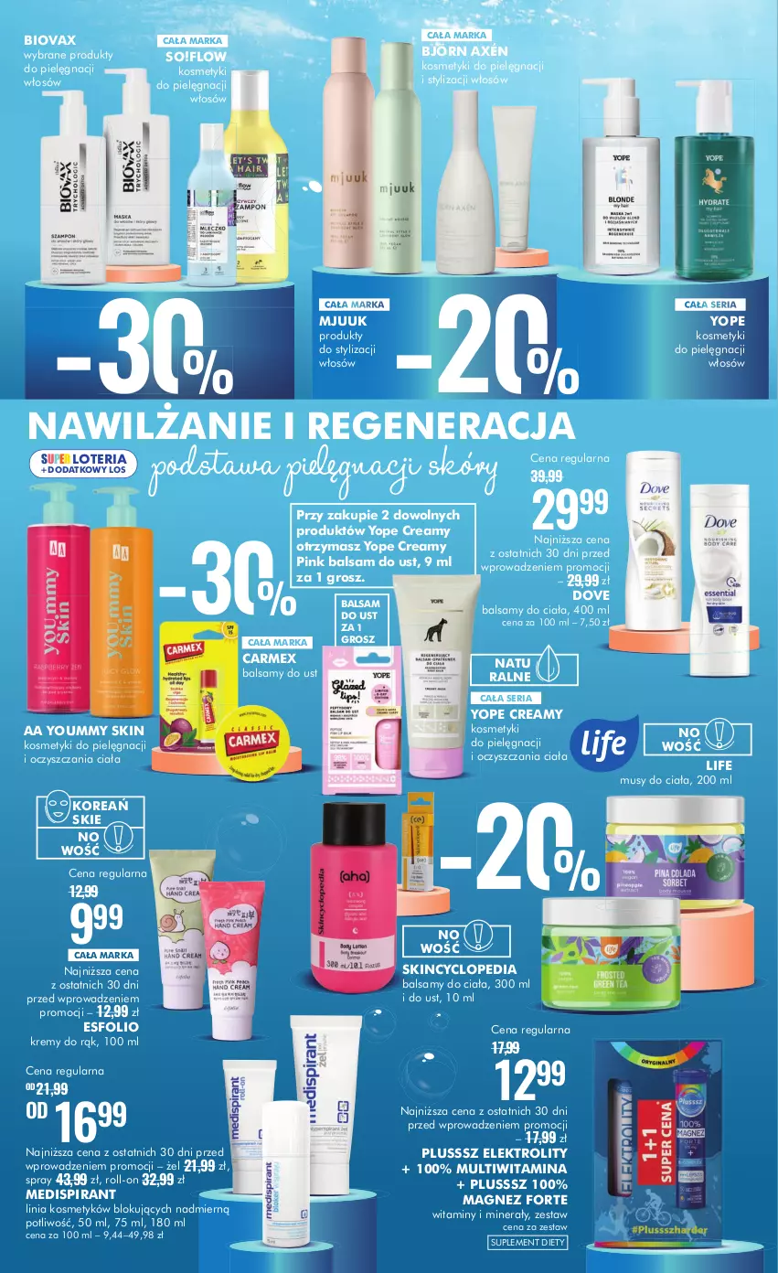 Gazetka promocyjna Super Pharm - ważna 12.09 do 25.09.2024 - strona 4 - produkty: Balsam do ust, Biovax, Dove, Kosmetyki do pielęgnacji, Magnez, Mus, Ser, Suplement diety, Yope