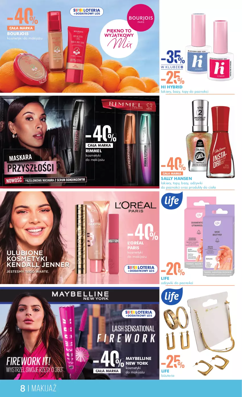 Gazetka promocyjna Super Pharm - ważna 12.09 do 25.09.2024 - strona 8 - produkty: Bell, Bourjois, L’Oréal, Lakier, Makijaż, Maybelline, Sally Hansen, Top