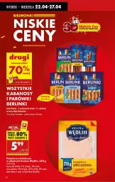 Gazetka promocyjna Biedronka - Od Wtorku - Gazetka - ważna od 26.04 do 26.04.2025 - strona 6 - produkty: Polędwica, Parówki, Kabanos, Berlinki