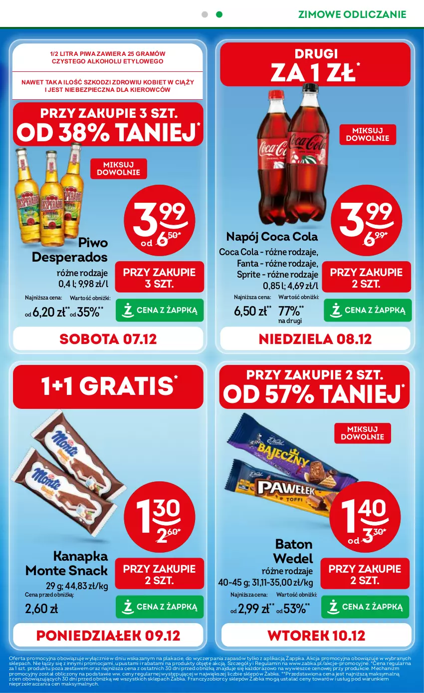 Gazetka promocyjna Żabka - ważna 04.12 do 17.12.2024 - strona 3 - produkty: Baton, Desperados, Fa, Fanta, Gra, Monte, Napój, Piec, Piwa, Piwo, Sprite