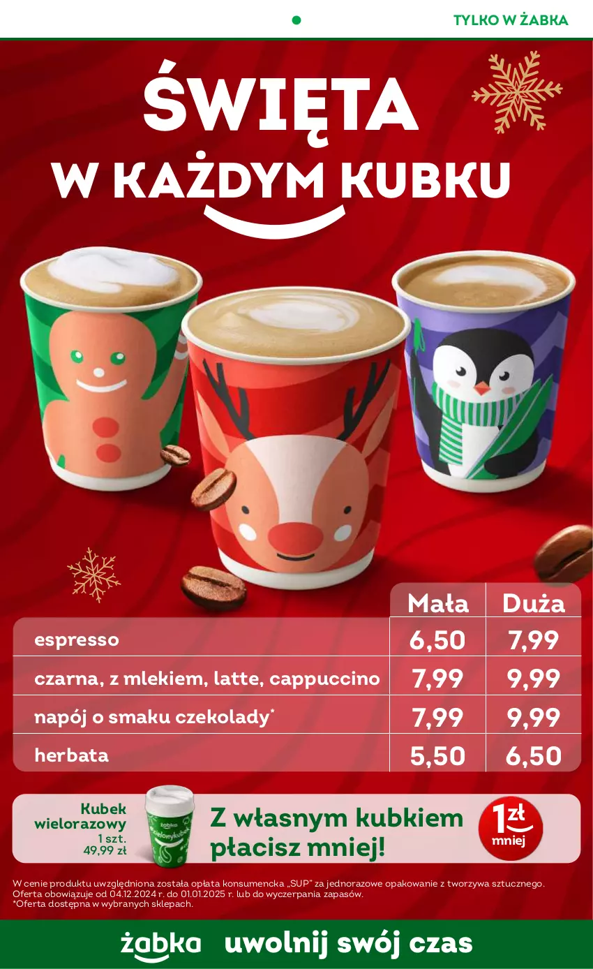 Gazetka promocyjna Żabka - ważna 04.12 do 17.12.2024 - strona 42 - produkty: Cappuccino, Herbata, Kubek, Napój