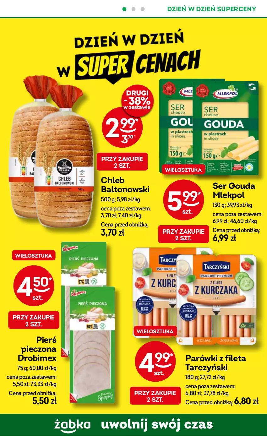 Gazetka promocyjna Żabka - ważna 04.12 do 17.12.2024 - strona 50 - produkty: Chleb, Drobimex, Gouda, Parówki, Piec, Ser, Tarczyński