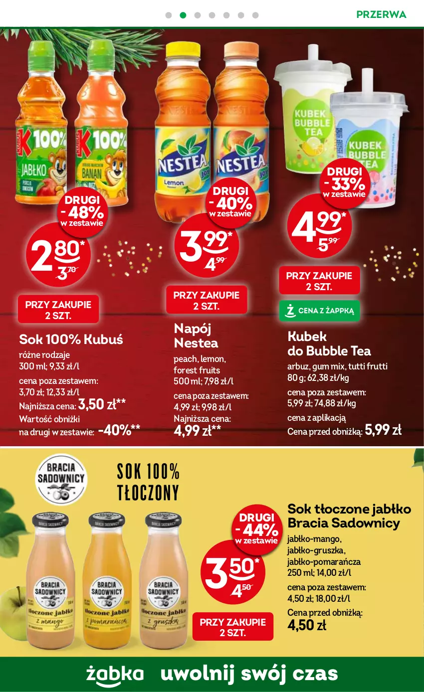 Gazetka promocyjna Żabka - ważna 04.12 do 17.12.2024 - strona 55 - produkty: Arbuz, Kubek, Kubuś, Mango, Napój, Nestea, Sok