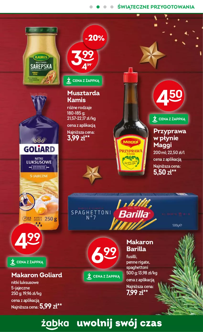 Gazetka promocyjna Żabka - ważna 04.12 do 17.12.2024 - strona 65 - produkty: Barilla, Goliard, Kamis, Maggi, Makaron, Mus, Musztarda, Penne, Przyprawa w płynie