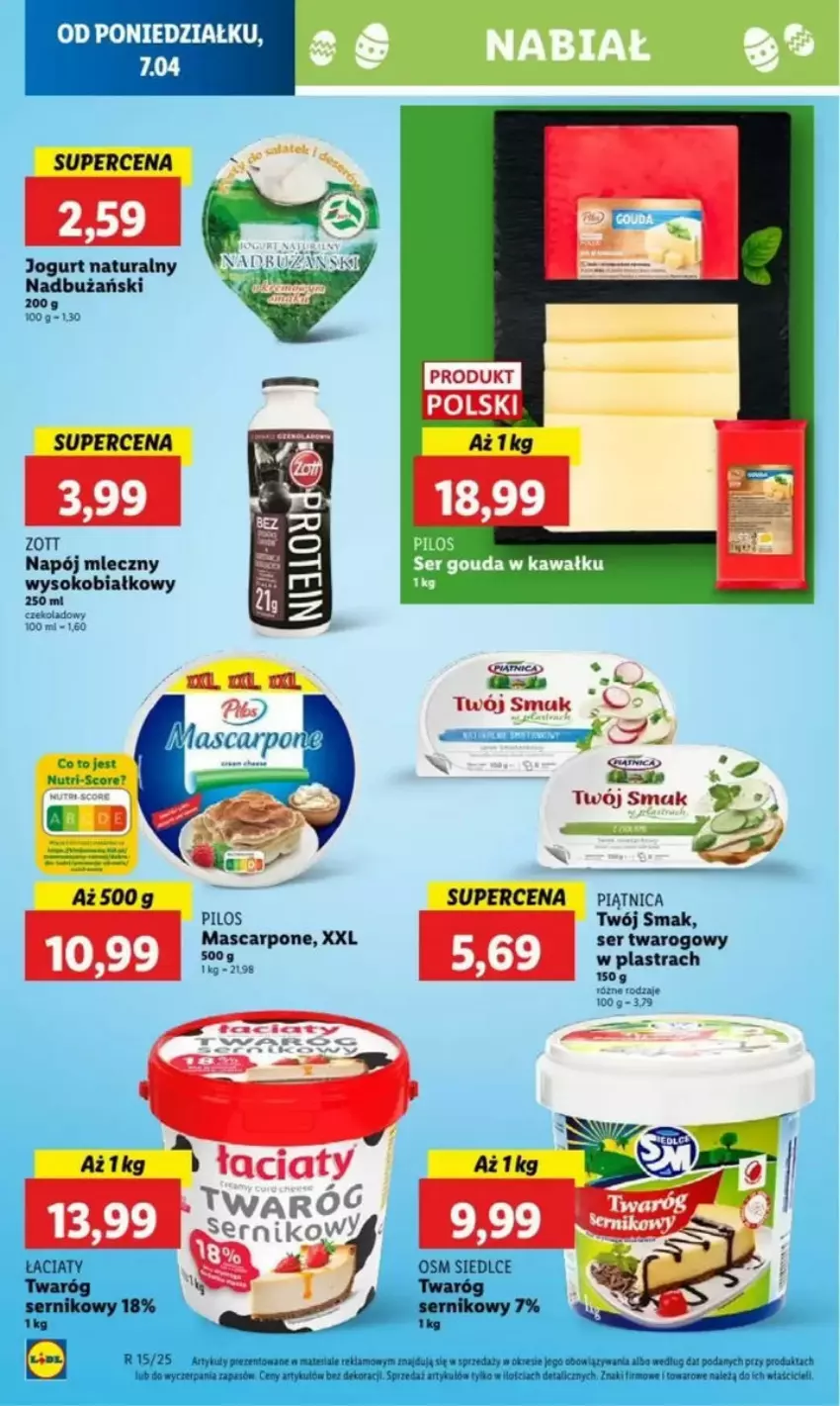 Gazetka promocyjna Lidl - ważna 07.04 do 09.05.2025 - strona 21 - produkty: Fa, Jogurt, Jogurt naturalny, Mascarpone, Napój, Napój mleczny, Piątnica, Ser, Ser twarogowy, Sok, Twój Smak
