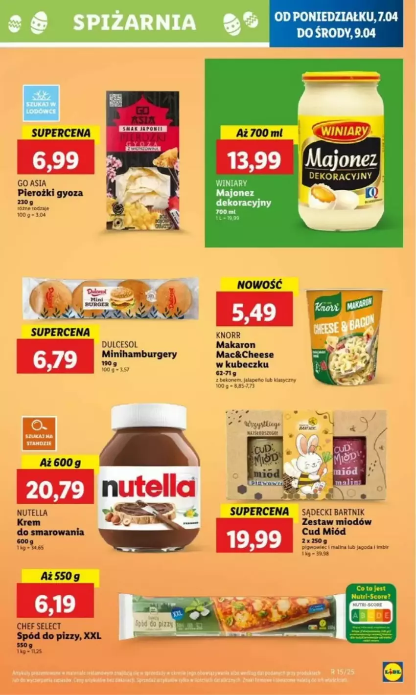 Gazetka promocyjna Lidl - ważna 07.04 do 09.05.2025 - strona 49 - produkty: Beko, Burger, Hamburger, Imbir, Knorr, Majonez, Makaron, Miód, Nutella, Spód do pizzy