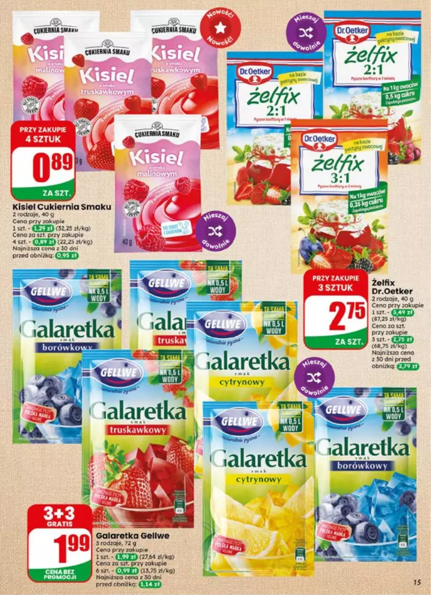 Gazetka promocyjna Dino - Gazetka 29 / 2026 - ważna 15.07 do 21.07.2026 - strona 15 - produkty: Cukier, Gala, Galaretka, Kisiel